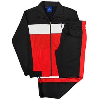 Men’s 2 pc Tracksuit Traditional Coral Blocks Active Track Jacket and Track pants Outfit