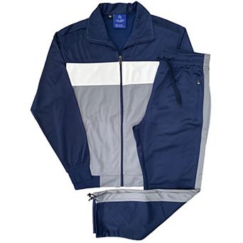 Men’s 2 pc Tracksuit Traditional Coral Blocks Active Track Jacket and Track pants Outfit