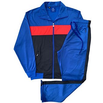 Men’s 2 pc Tracksuit Traditional Coral Blocks Active Track Jacket and Track pants Outfit