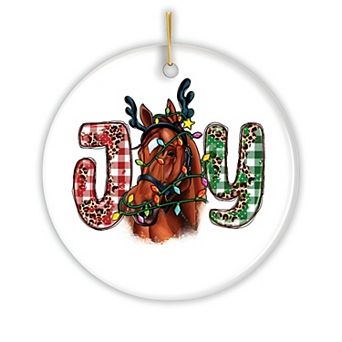 Joy Christmas Horse Holiday Ornament