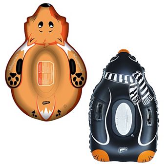 Wham-O Snowboogie Winter Snow Tube, 44" Single Rider Inflatable Animal Sled - 2 pk