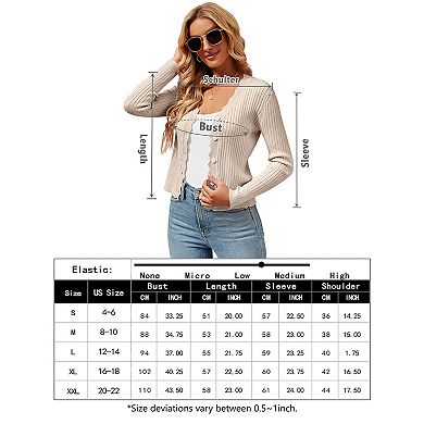 Womens Cropped Cardigan Knit Shrugs for Dresses Tops V Neck Button Down Cardigans Sweaters