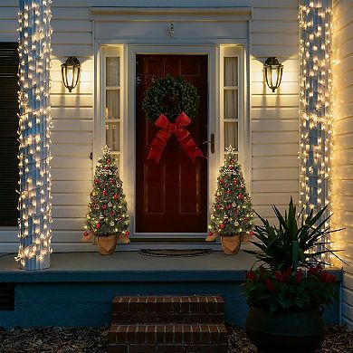 2pcs 3ft Mini Pre-Lit Christmas Tree, Artificial Tabletop Christmas Trees, Xmas Tree with 78 Lights