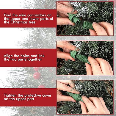 4.5 FT Christmas Tree Set of 2, Pre-lit Artificial Christmas Tree with 108 Warm LED Light