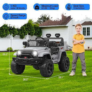 12V Kids Ride On Car, Electric Off-Road Vehicles with Forward and Reverse Functions, 4 Wheel