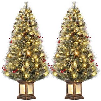 2 pc 4.5ft Artificial Christmas Tree, Prelit Christmas Tree with 108 LED Lights