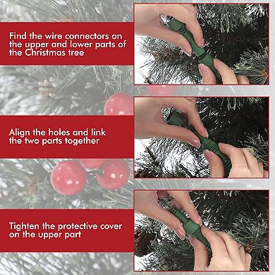 2pcs 4.5ft Artificial Christmas Tree, Prelit Christmas Tree with 108 LED Lights