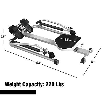 Exercise Adjustable Double Hydraulic Resistance Rowing Machine