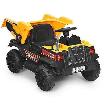 12v Kids Ride On Dump Truck With Electric Bucket And Dump Bed
