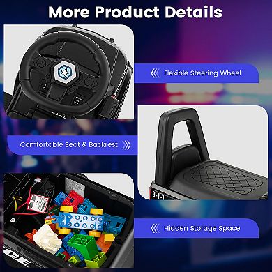 6v Kids Ride On Police Car With Real Megaphone And Siren Flashing Lights