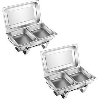 2 Packs Stainless Steel Full-size Chafing Dish