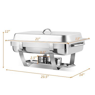 2 Packs Stainless Steel Full-size Chafing Dish