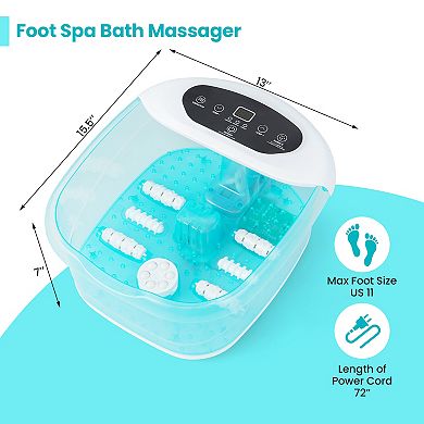 Foot Spa Massager Tub With Removable Pedicure Stone And Massage Beads-turquoise