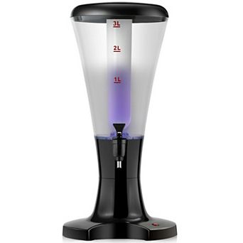 Set Of 2 3l Draft Beer Tower Dispenser With Led Lights