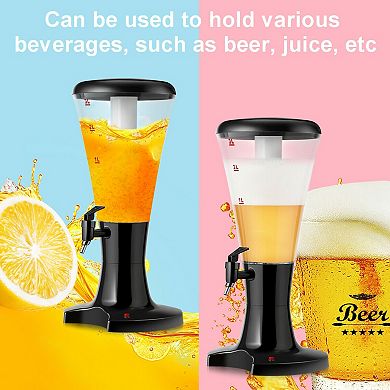 Set Of 2 3l Draft Beer Tower Dispenser With Led Lights