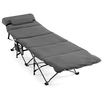 Folding Retractable Travel Camping Cot With Mattress And Carry Bag