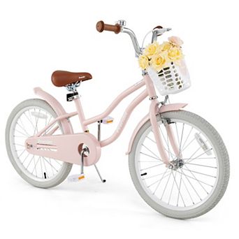 Youth Bicycle with Carbon Steel Frame Storage Basket and 99 lb Rated 8 by 5.5 Inch Seat