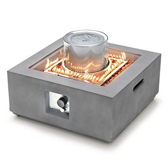 28-inch Square Propane Fire Pit Table With Pvc Cover