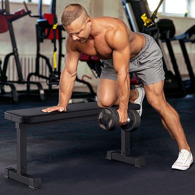 Flat Weight Bench 660 Lbs Heavy Duty Strength Training Bench-black