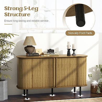 47 Inch Sideboard Buffet Cabinet With Adjustable Shelves For Kitchen Dining Room Living Room