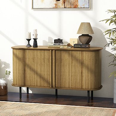 47 Inch Sideboard Buffet Cabinet With Adjustable Shelves For Kitchen Dining Room Living Room
