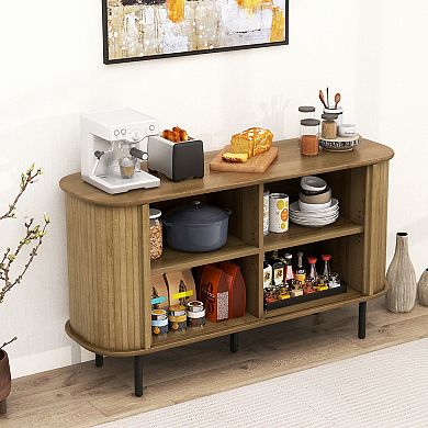47 Inch Sideboard Buffet Cabinet With Adjustable Shelves For Kitchen Dining Room Living Room