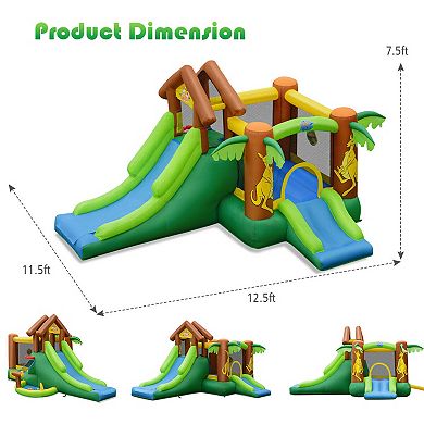 Kids Inflatable Jungle Bounce House Castle Including Bag Without Blower