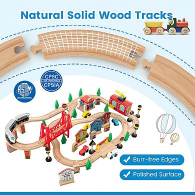 80-piece Wooden Train Set And Table