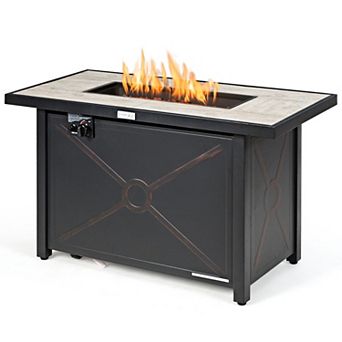 42-inch Propane Fire Pit Table With Ceramic Tabletop