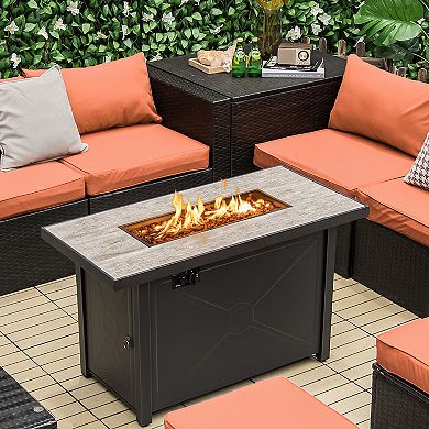42-inch Propane Fire Pit Table With Ceramic Tabletop