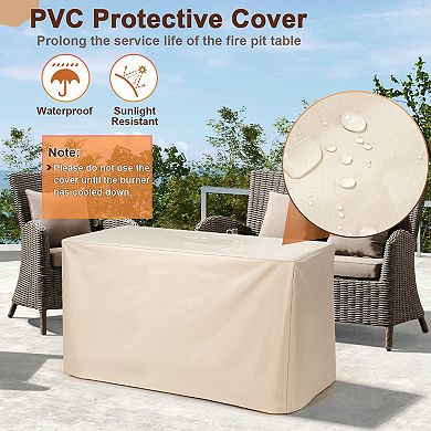 42-inch Propane Fire Pit Table With Ceramic Tabletop