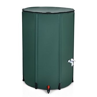 100 Gallon Portable Rain Barrel Water Collector Tank With Spigot Filter
