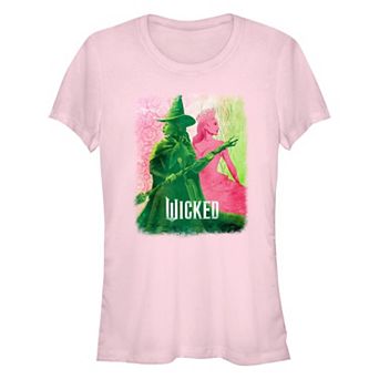 Juniors' Wicked Elphaba And Glinda Profile Stronger Together Fitted Graphic Tee
