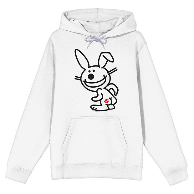 Men's Its Happy Bunny Kiss Mark Graphic Hoodie