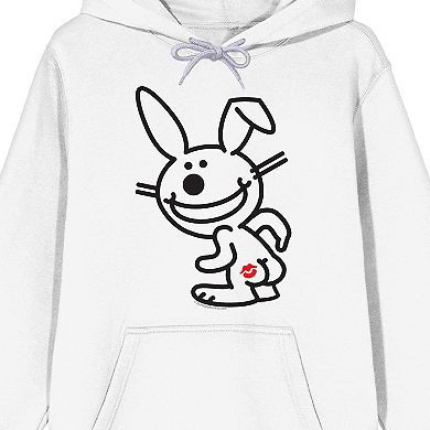 Men's Its Happy Bunny Kiss Mark Graphic Hoodie