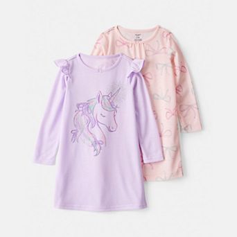 Girls 4-14 Carter's 2-Pack Unicorn Long Sleeve Nightgowns