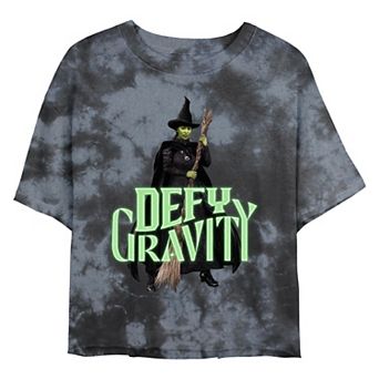 Juniors' Wicked Elphaba Defy Gravity Cropped Graphic Tee