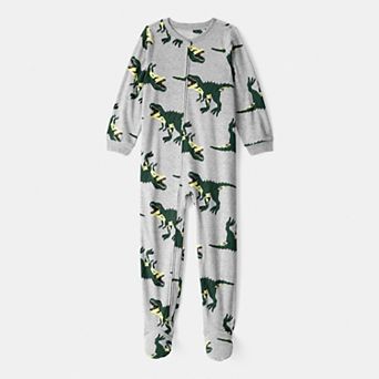 Boys 4-14 Carter's Dinosaur Loose Fit Long-Sleeve Zip-Up One-Piece Pajamas