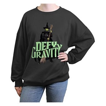 Juniors' Wicked Elphaba Defy Gravity Oversized Graphic Pullover