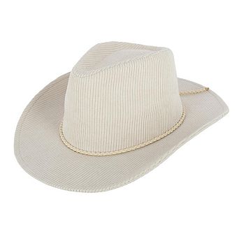 David & Young Women's Courduroy Cowboy Hat with Braided Suede Hat Band