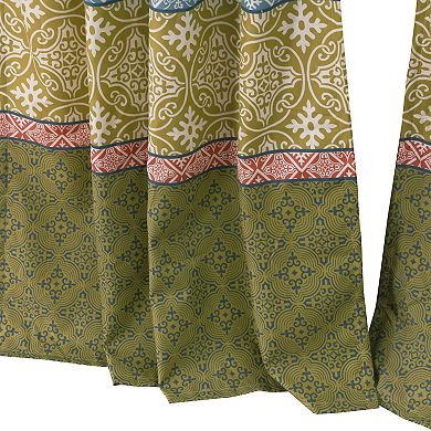 Kaw Set of 2 Panel Curtains, Multicolor Geometric Patterns, Polyester