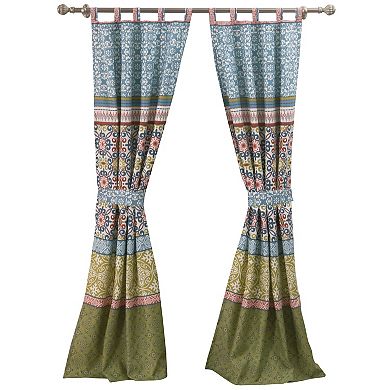 Kaw Set of 2 Panel Curtains, Multicolor Geometric Patterns, Polyester