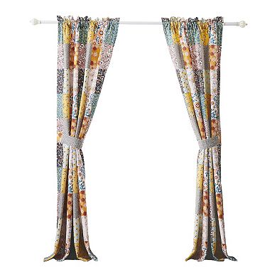 Turin 84 Inch Window Curtains, Brushed Microfiber, Multicolor Patchwork