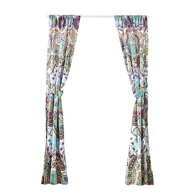 Vana 84 Inch Window Curtains, Decorative Paisley Print Design, Rod Pockets
