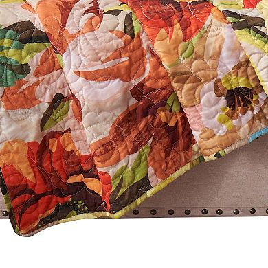 Dahl 50 x 60 Quilted Floral Throw Blanket with Polyester Fill, Multicolor