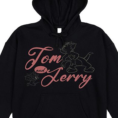 Juniors' Tom & Jerry Line Art Graphic Hoodie