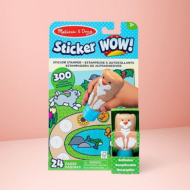 Melissa & Doug Sticker WOW!™ 24-Page 300 Stickers Activity Pad and Sticker Stamper