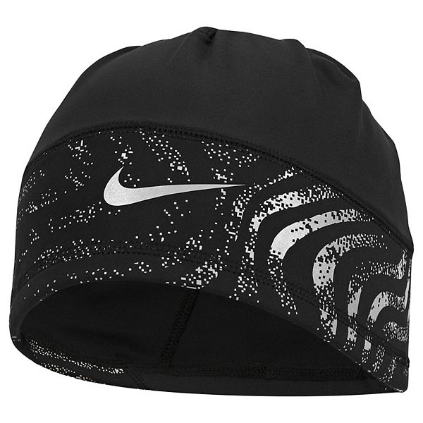 Nike Therma-FIT Running Women\'s Black/Silver Cap Hat Size Large Nike Run Reversible Fleece Therma-Fit Running Line Beanie  main image 2