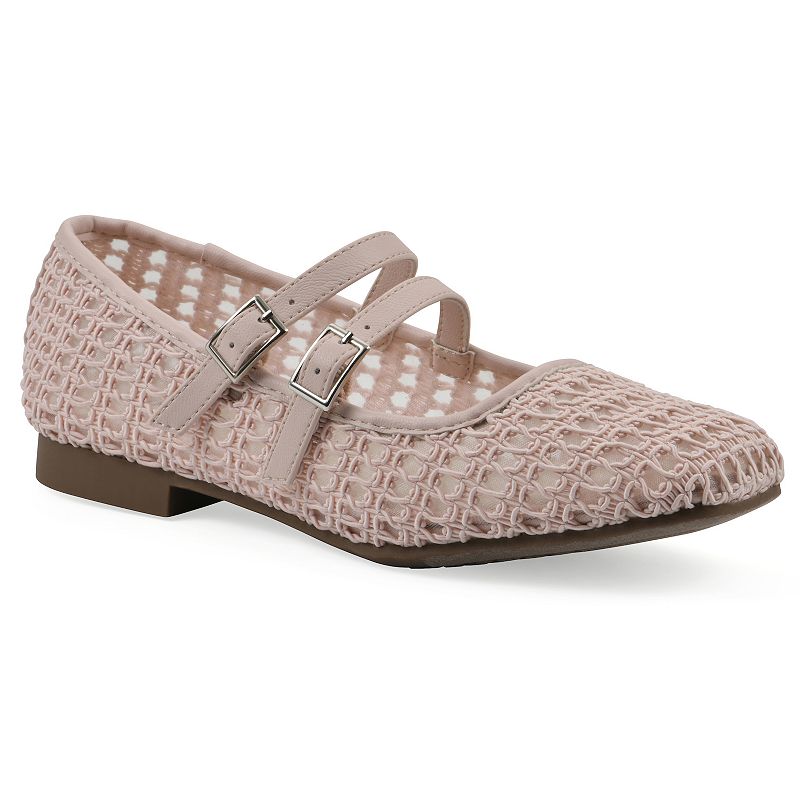 Cliffs by White Mountain Besnik Women's Mary Jane Flats, Size: 7.5, Light Pink Fabric