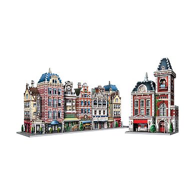 Wrebbit Urbania Collection - 4 3D Puzzles: Hotel, Cinema, Cafe, and Fire Station: 1165 Pcs